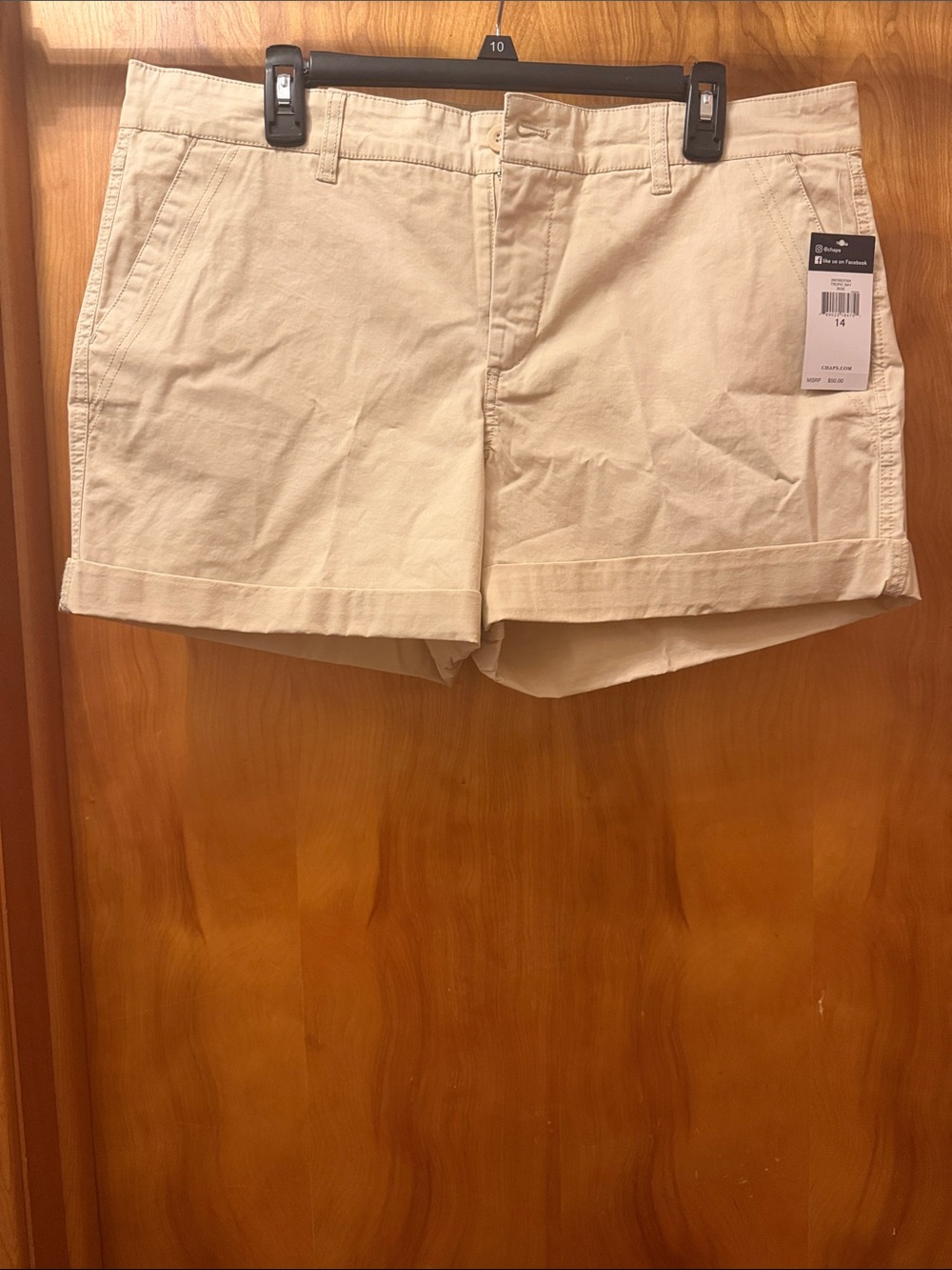 Chaps Women's Beige Cotton Bermuda Shorts